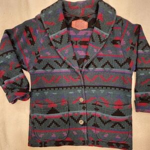 Vintage The Woolrich Woman Wool Southwest Print Aztec Navajo Jacket Medium USA